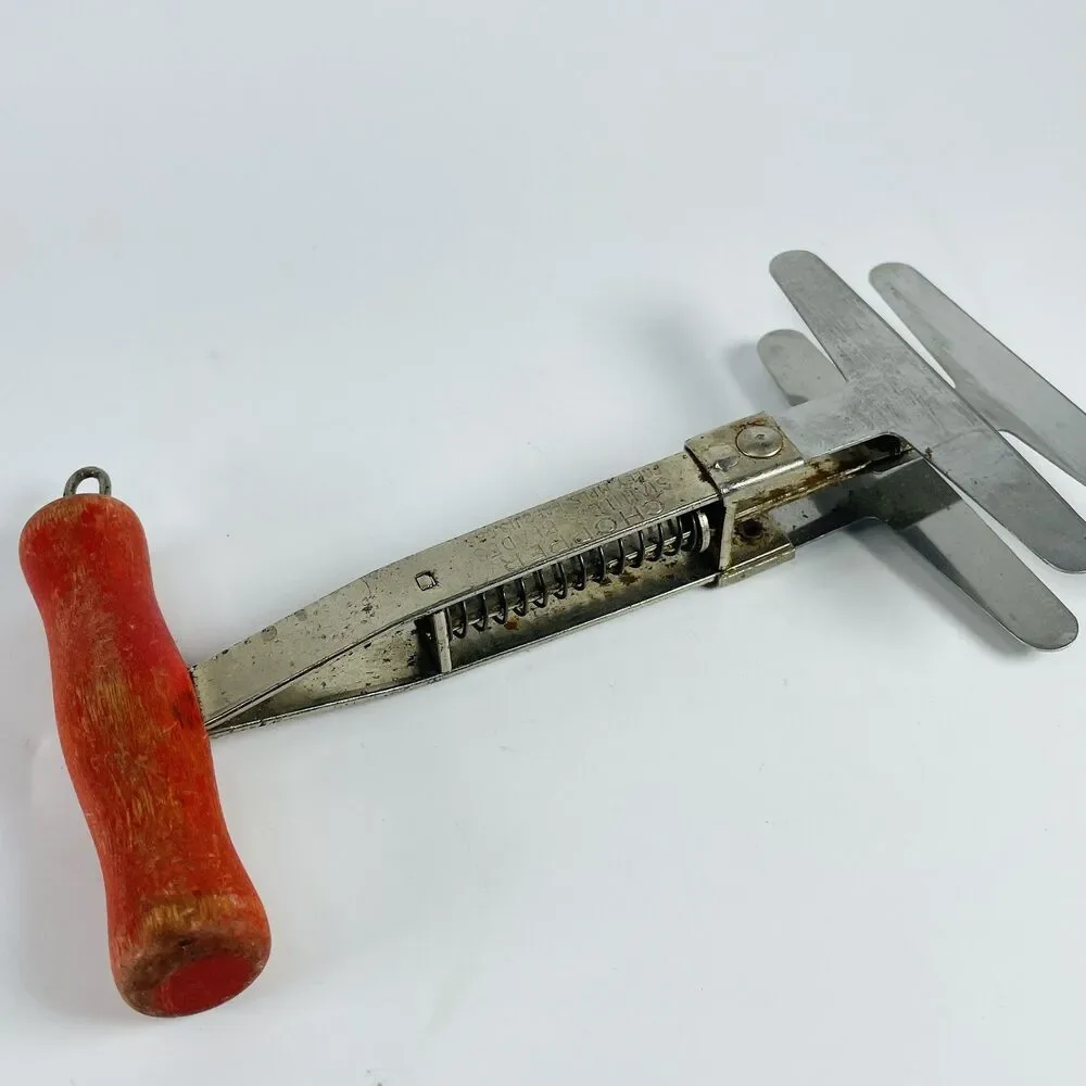 Vintage Foley Chopper Stainless Blades Pastry Blender Dough Mixer Red Wood Handl